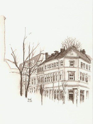 Im April, Kl. Brunnenstraße Ecke Eulenstraße